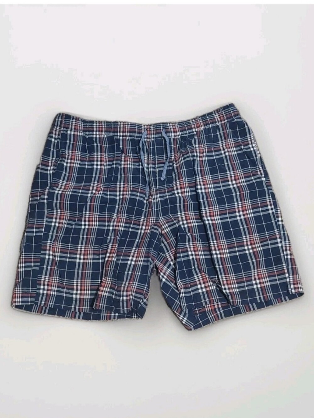 Men's Navy Plaid Casual Lounge Shorts XL LL Bean